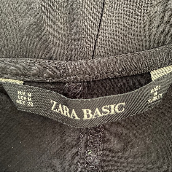 ZARA Basic Black Silk Scoop Neck Tank - Picture 2 of 3